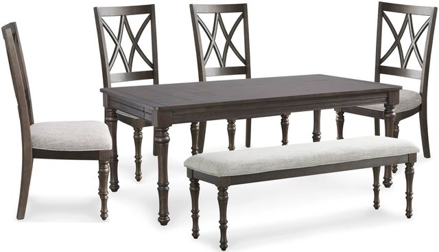 Signature Design by Ashley® Lanceyard 6-Piece Grayish Brown Dining Set-0