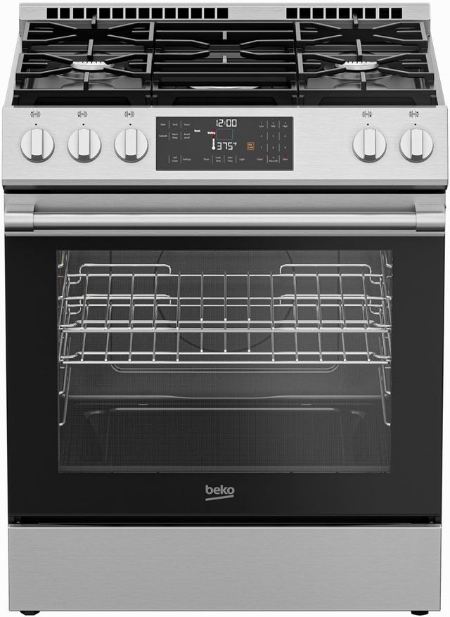Beko 30" Stainless Steel Slide In Gas Range-0