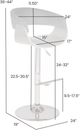 Armen Living Paris Chrome/Cream/Walnut Bar Stool-2