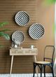 A & B Home 3-Piece Black/White Round Woven Bamboo Tray Set-5