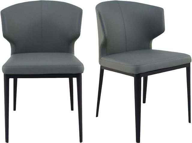 Moe's Home Collection Delaney 2-Piece Grey Dining Side Chair Set-3