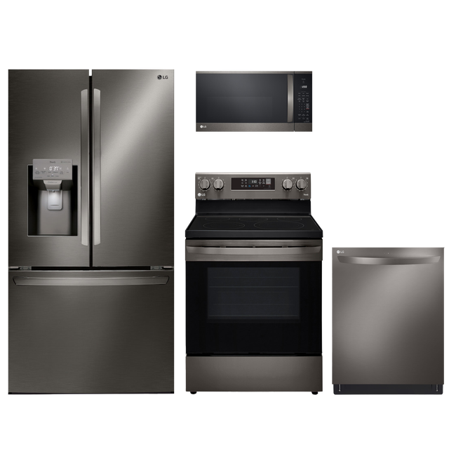 LG 4 Piece PrintProof™ Black Stainless Steel Kitchen Package-0