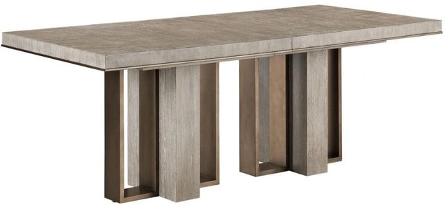 Universal Explore Home™ Del Monte Weathered Oak Dining Table with Antique Satin Brass Base-0