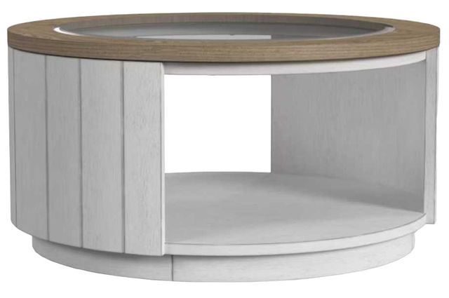 Flexsteel® Melody Gray/White Round Coffee Table with Casters-0