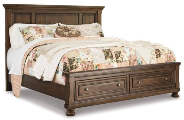 Signature Design by Ashley® Flynnter 4-Piece Medium Brown King Panel Bed Set-2