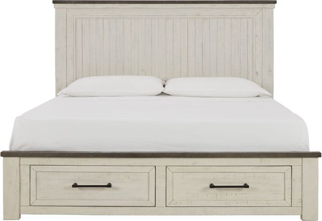 Benchcraft® Brewgan Two-Tone Queen Panel Storage Bed-2