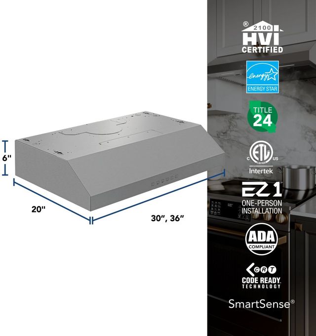 Broan® Glacier 3 Series 36" Stainless Steel Under Cabinet Range Hood-1