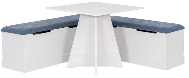 Linon Nancy 2-Piece Blue/White Table Nook Set-0