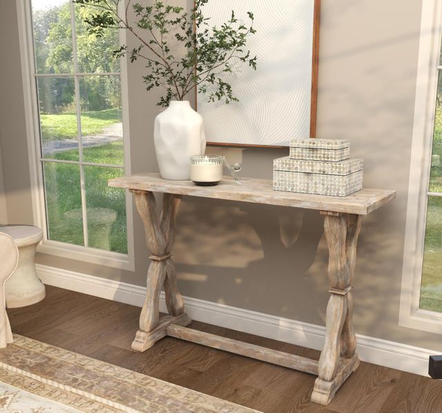 Deco Marche Distressed Brown Console Table-3