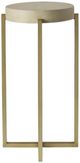 Century® Monarch Kendall Cream Faux Shagreen Top Round Accent Table with Satin Gold Base-1