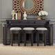 Liberty Furniture Weston 4-Piece Knubby Taupe/Peppercorn Console Bar Table and Stool Set-1