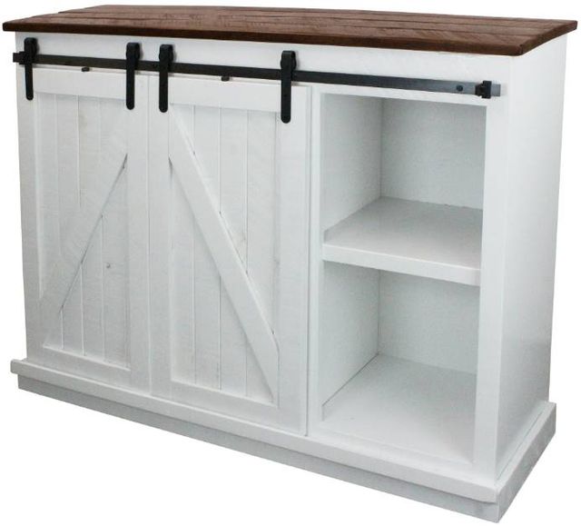 American Heartland Manufacturing Rustic Two Tone Brown/White Tall Quaint TV Stand-3