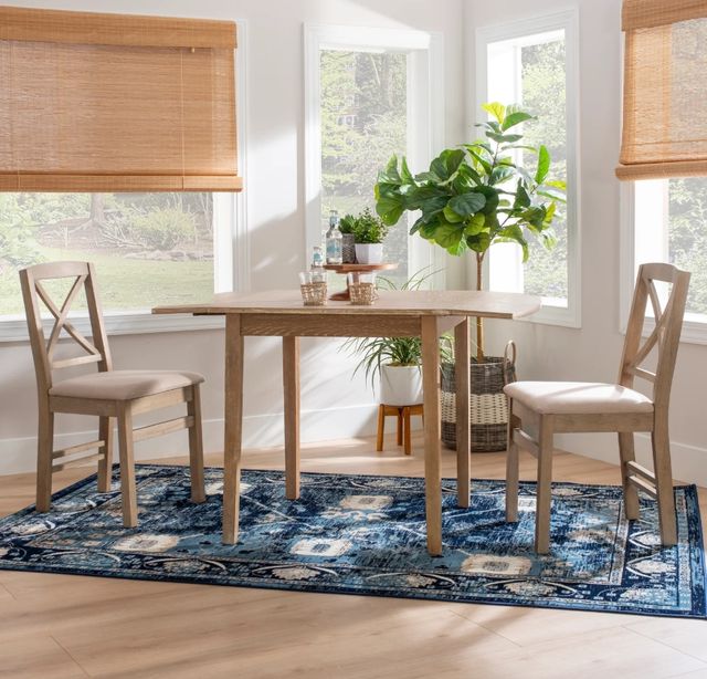 Linon Torino 3-Piece Gray Wash Drop Leaf Dining Set-2