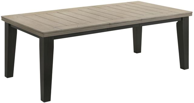 Crown Mark Bardstown Light Gray Dining Table with Black Base-0