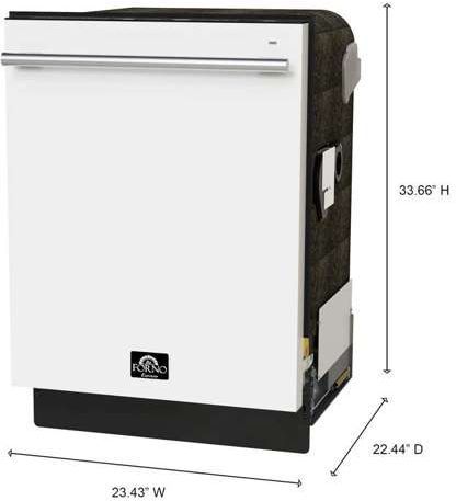 FORNO® Romano Espresso 24" White Top Control Built In Dishwasher -4