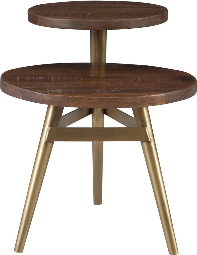 Powell® Collis Natural Two Tiered Side Table with Muted Gold Base-1