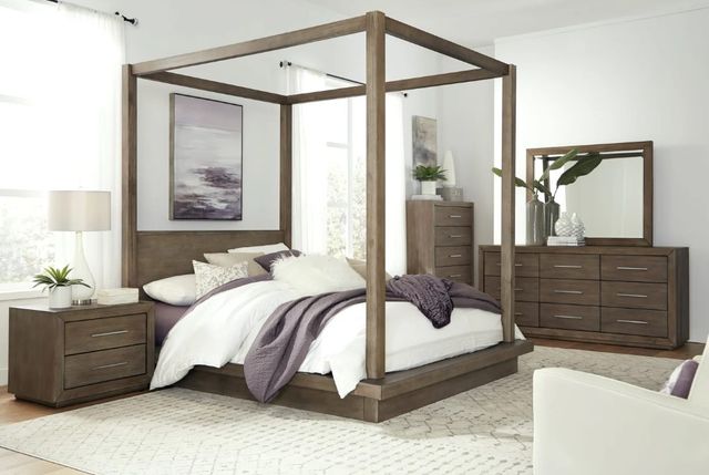 Modus Furniture Melbourne Dark Pine Full Canopy Bed-1