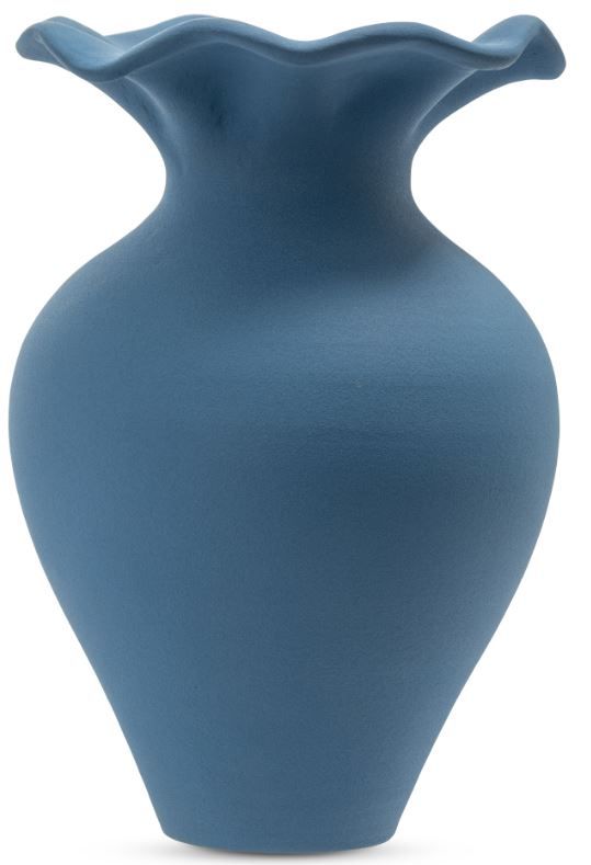 Moe's Home Collection Ruffle Blue 12" Decorative Vessel-1