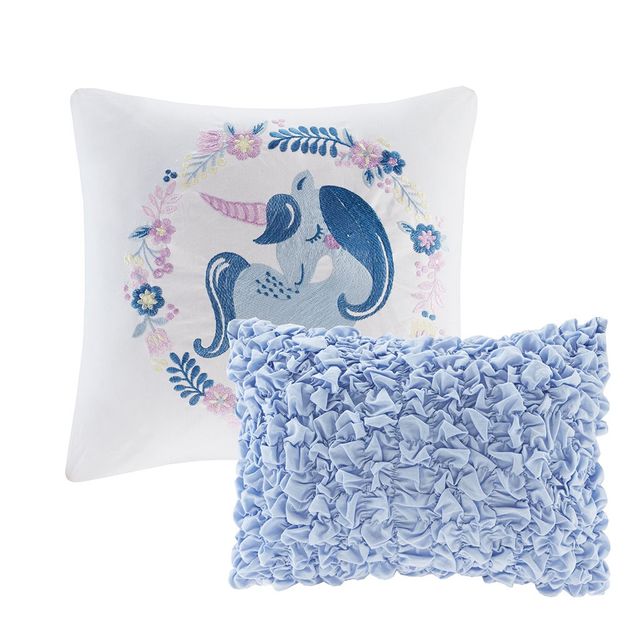 Olliix by Clean Urban Habitat Kids Cloud Blue Full/Queen Printed Comforter Set-1