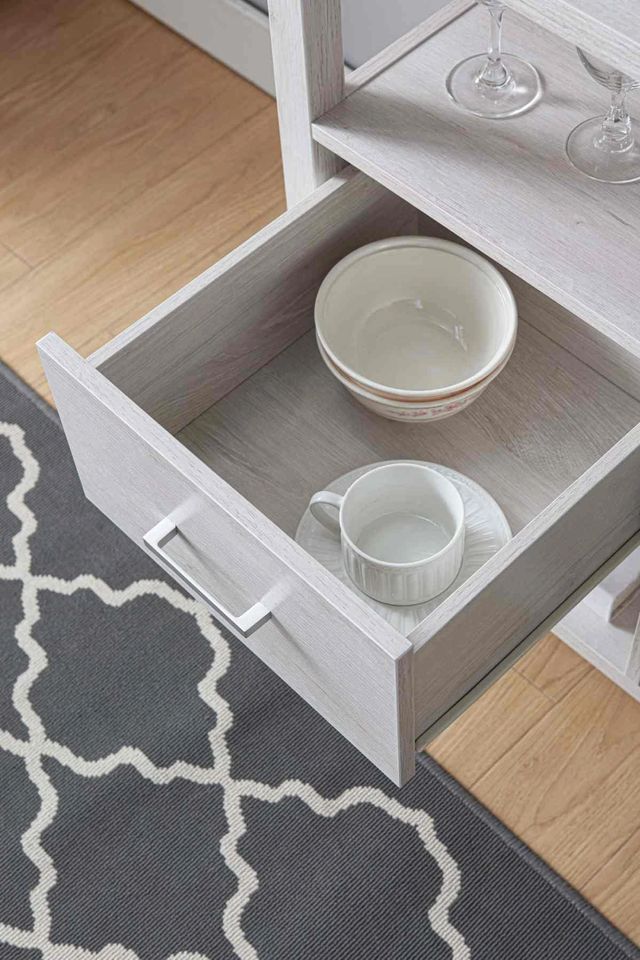 Brassex Inc. White Oak Storage Cabinet-1