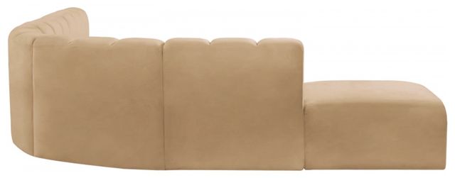Meridian Furniture Arc 7-Piece Camel Velvet Sectional-3
