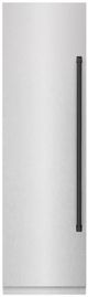 ZLINE Autograph Edition 24 in. 12.4 Cu. Ft. Column Freezer in Satin Stainless Steel with Graphite Gray Interior and Matte Black Accents-0