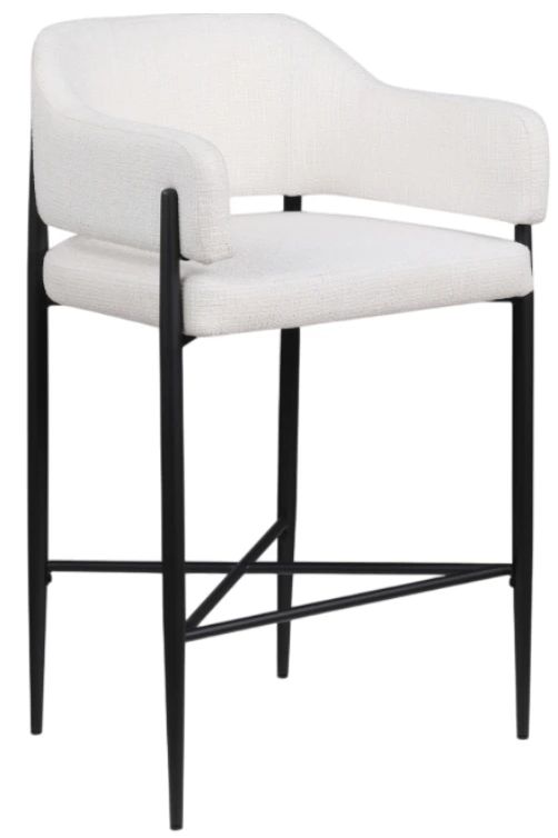 Meridian Furniture Dame Cream/Black Upholstered Counter Stool-0