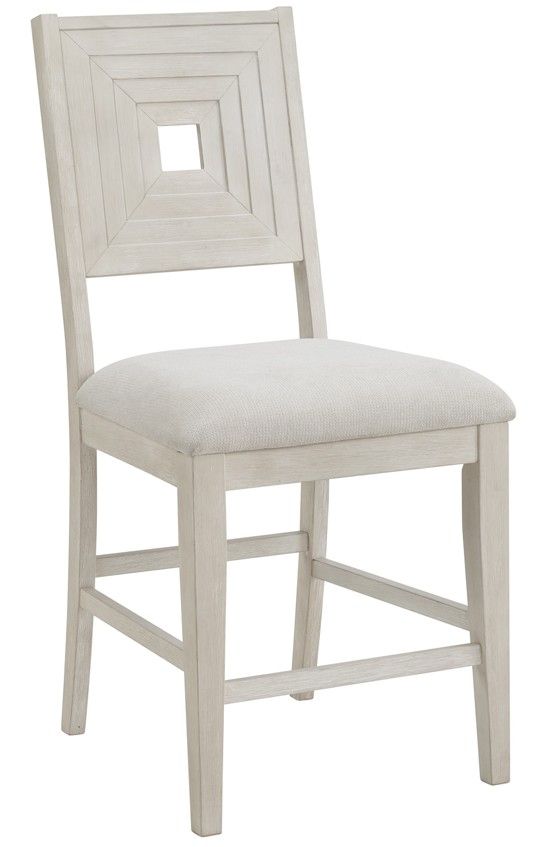 Elements International Avalanche 5-Piece Antique White Counter Dining Set-3