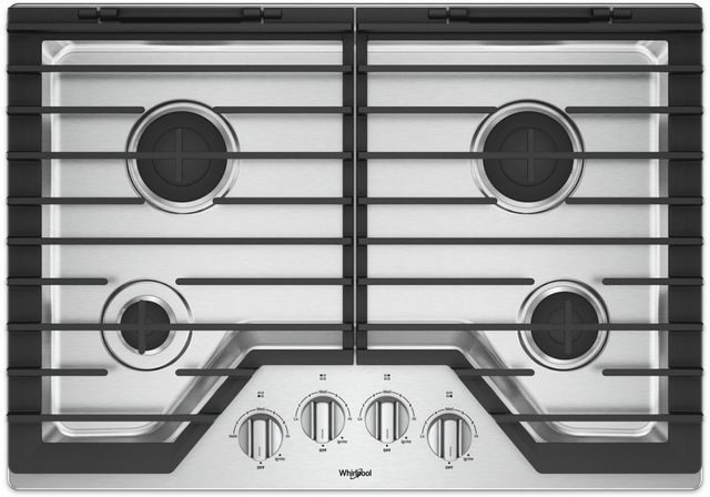 Whirlpool® 30" Stainless Steel Gas Cooktop-0