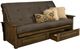 Kodiak Furniture Washington Suede Gray/Rustic Walnut Queen Storage Futon with Mattress-0