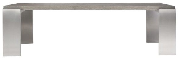 Bernhardt Foundations Light Shale Top Dining Table with Stainless Steel Base-3