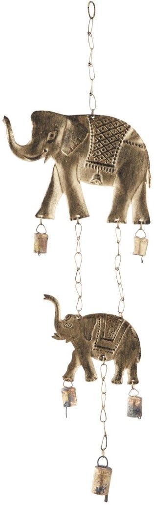 Deco Marche Elephant Brass 28" Windchime-0