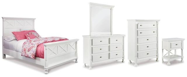 Signature Design by Ashley® Kaslyn 5-Piece White Full Panel Bed Set-0