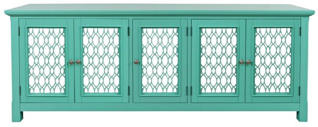 Jofran Inc. Isabella Aqua 86" Mirrored Accent Cabinet-2