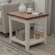 Legends Home Ithaca Brown End Table with Beige Base-1