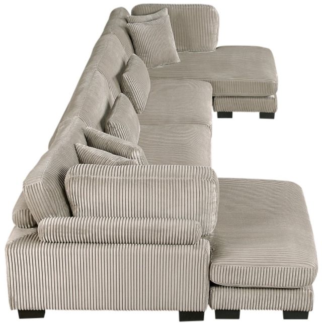Homelegance® Traverse 4-Piece Brown U-Shape Modular Sectional with Reversible Chaise-3
