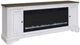 Liberty Furniture Antique White/Weathered Bark 82" TV Console with Fireplace-0