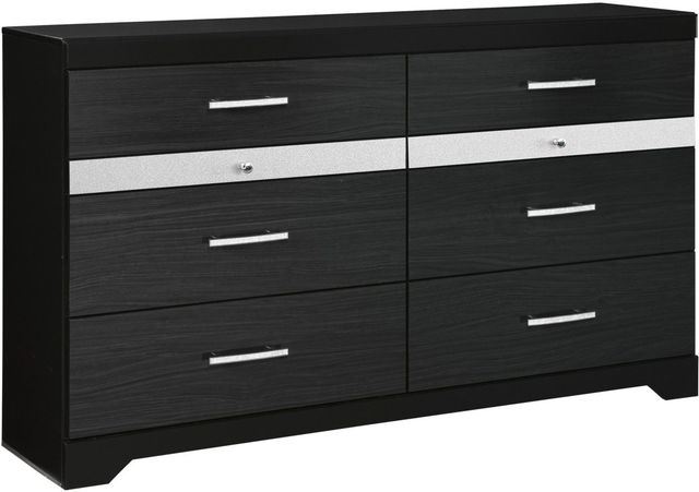 Signature Design by Ashley® Starberry 2-Piece Black King Storage Panel Bed Set-2