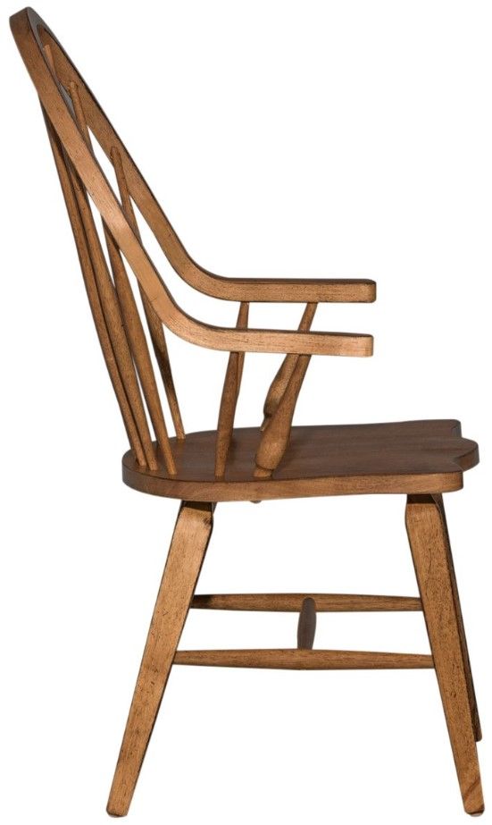Liberty Furniture Hearthstone Ridge Tobacco Windsor Back Arm Chair-3