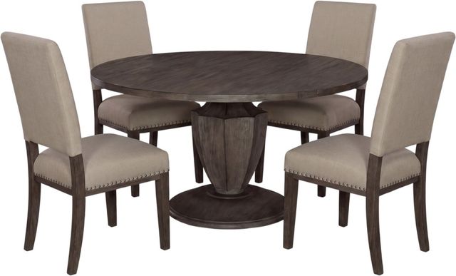 Liberty Furniture Westfield 5-Piece Havana Brown/Sand Round Pedestal Dining Set-0