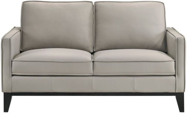 New Classic® Home Furnishings Aaron Leather Mist Gray Loveseat-2