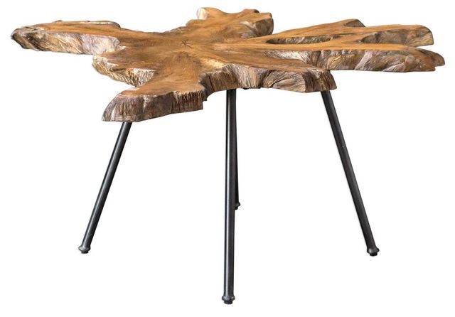 Uttermost® Kravitz Light Honey Coffee Table with Aged Black Base-0