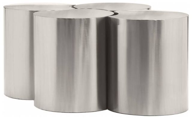 Meridian Furniture Dimple 4-Piece Silver 20" Modular Nesting Coffee Table Set-1