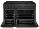 ZLINE Designer Collection Paramount 48" 6.7 Cu. Ft. Black Satin Stainless Steel Gas Range with 8 Burner DuoPro™ Cooktop and Dual Ovens with Black Matte and Champagne Bronze Accents-5
