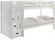 Elements International Sami White Youth Twin Over Twin Step Bunk Bed with Left Headboard-0