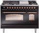 Ilve® Nostalgie II Series 48" Glossy Black Pro Style Dual Fuel Range-0