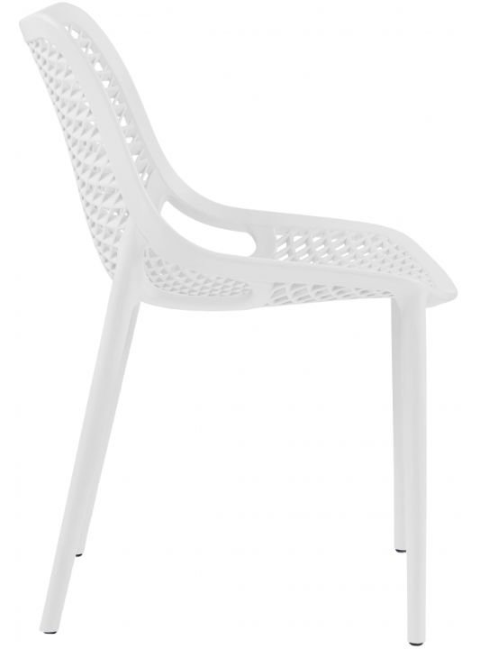 Meridian Furniture Mykonos White Plastic Outdoor Patio Dining Side Chair-1