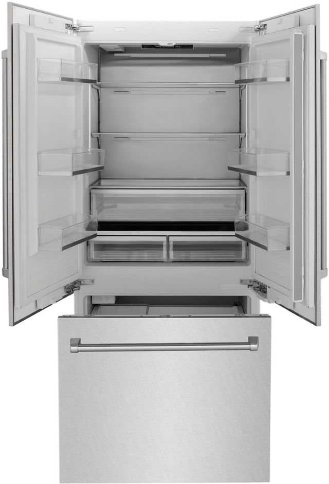 ZLINE 36" 19.6 Cu. Ft. Satin Stainless Steel Built-In French Door Refrigerator-1