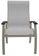 Telescope Casual Belle Isle Abalone/Storm Aluminum/Fabric Outdoor Sling Supreme Arm Chair with Chestnut Rustic Polymer Arm Accent-1