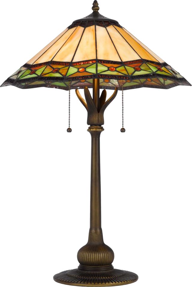 CAL Lighting & Accessories Tiffany Bronze Table Lamp-2